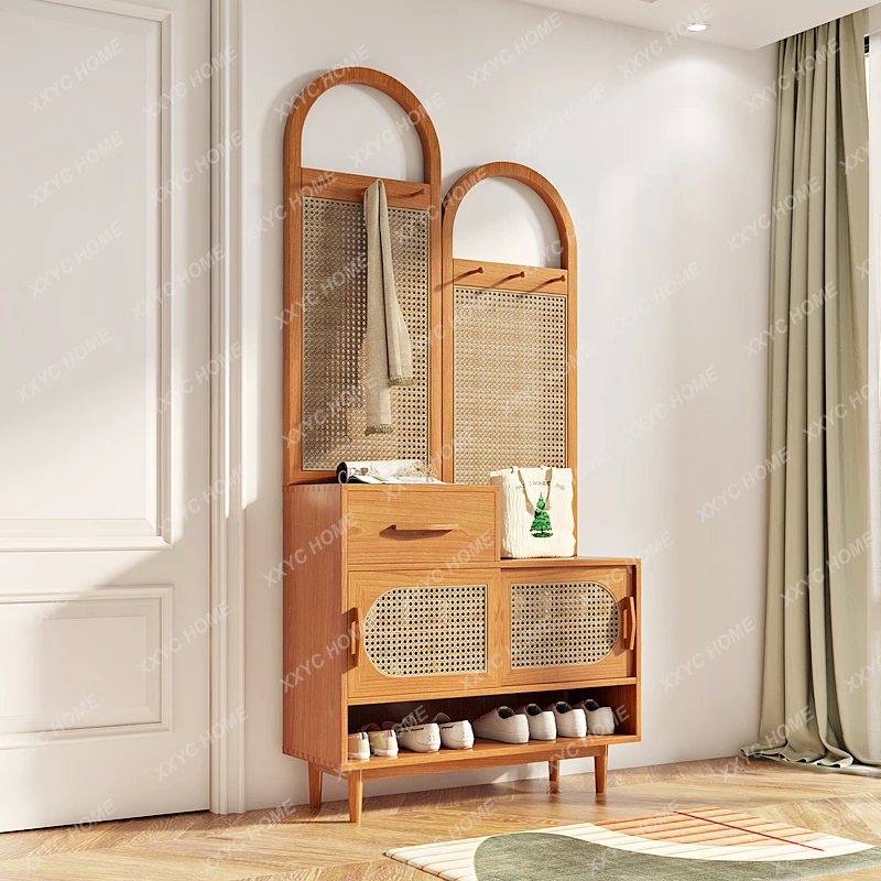 X-S Solid wood custom log wind shoe cabinet coat rack integrated door rattan entrance cabinet cherry wood partition HG
X-S Solid wood custom log wind shoe cabinet coat rack integrated door rattan entrance cabinet cherry wood partition HG