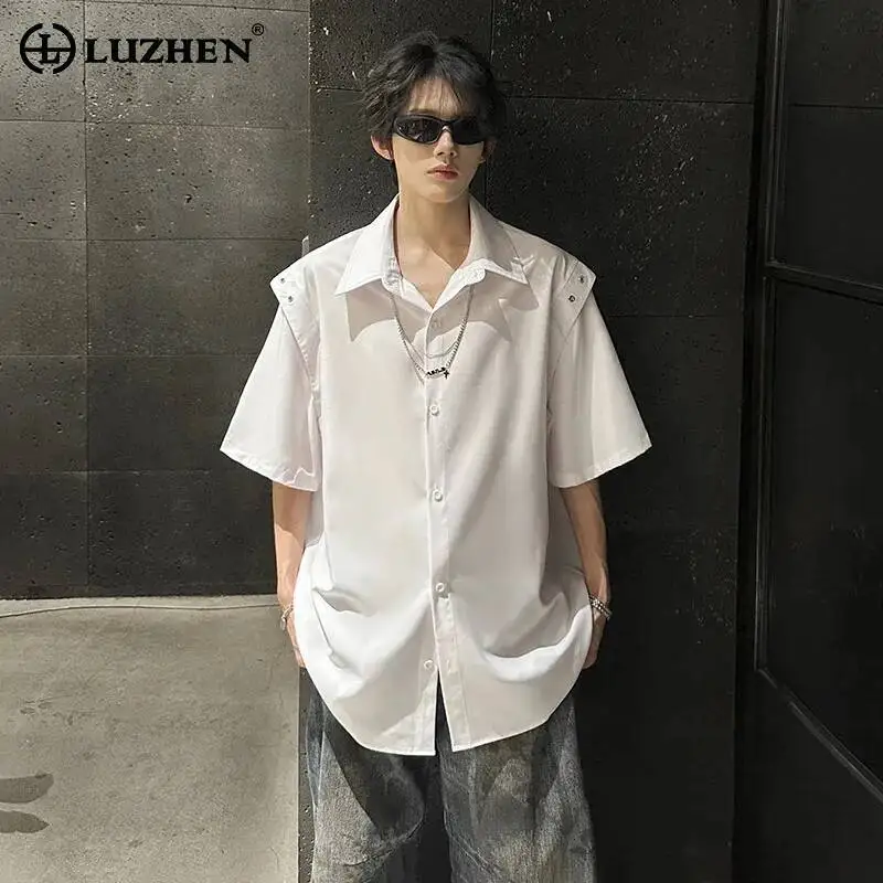 LUZHEN 2026 Summer Solid Color Splicing Short Sleeve Shirt Men's Trendy Handsome Original Niche Design Korean Casual Tops JY7223
LUZHEN 2026 Summer Solid Color Splicing Short Sleeve Shirt Men's Trendy Handsome Original Niche Design Korean Casual Tops JY7223