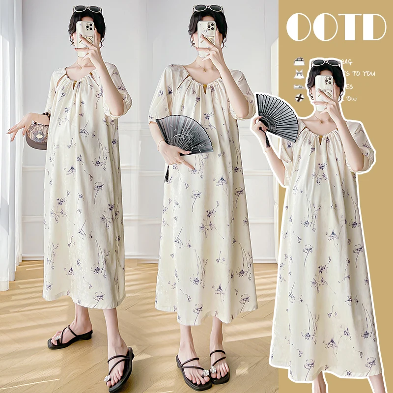 Bohemian Maternity Dress Floral Print Loose-Fit Breathable Maxi Long Dress for Pregnant Women 25SS Summer Youth Pregnancy
Bohemian Maternity Dress Floral Print Loose-Fit Breathable Maxi Long Dress for Pregnant Women 25SS Summer Youth Pregnancy
