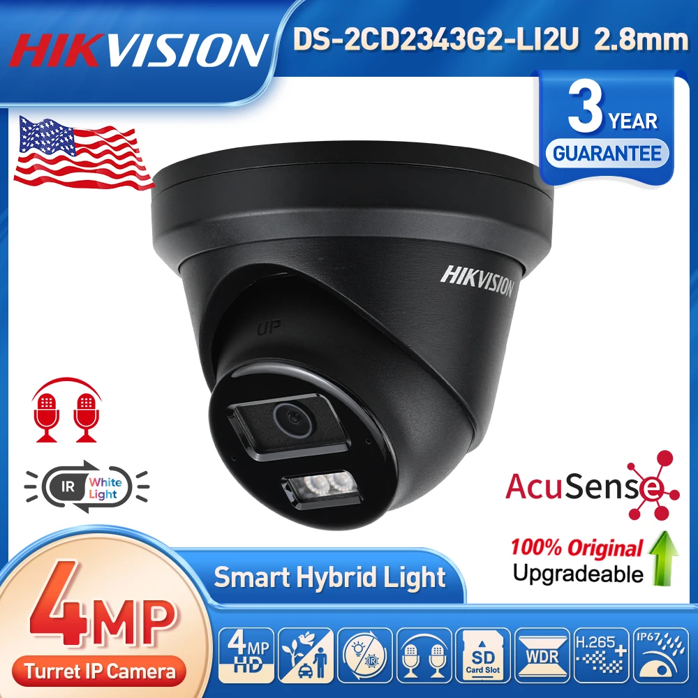 Уличная IP-камера Hikvision 4MP Smart Hybrid Light Mic DS-2CD2343G2-LI2U AcuSense IR IP67 ColorVu POE H.265+ для дома
Уличная IP-камера Hikvision 4MP Smart Hybrid Light Mic DS-2CD2343G2-LI2U AcuSense IR IP67 ColorVu POE H.265+ для дома