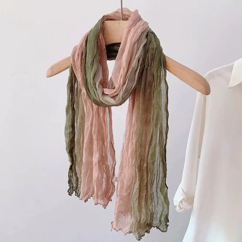 Gradient Cotton Linen Hand Feel Scarf Autumn Winter Pleated Green Thin Strip Shawl Women's Casual Scarf Wrinkle Scarf Shawl Hot
Gradient Cotton Linen Hand Feel Scarf Autumn Winter Pleated Green Thin Strip Shawl Women's Casual Scarf Wrinkle Scarf Shawl Hot