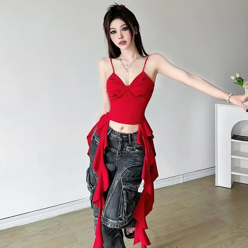 Fashion Bow Design Slim T-shirt Sexy Vests Y2k Tops Streetwear Women's Clothing Tassel Crop Tops Festivals Party Clubs Tees New
Fashion Bow Design Slim T-shirt Sexy Vests Y2k Tops Streetwear Women's Clothing Tassel Crop Tops Festivals Party Clubs Tees New