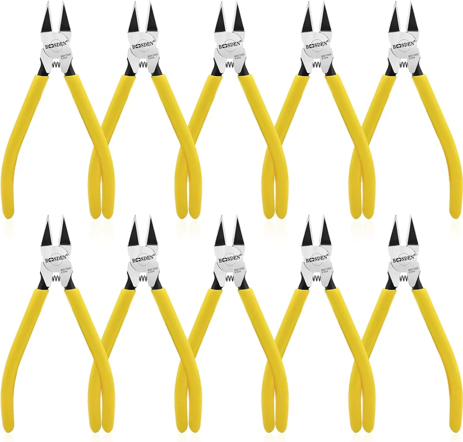 10-Pack 6-Inch Wire Cutters, Side Cutter Nippers, Diagonal Pliers for Crafts, Plastics, Zip Ties
10-Pack 6-Inch Wire Cutters, Side Cutter Nippers, Diagonal Pliers for Crafts, Plastics, Zip Ties