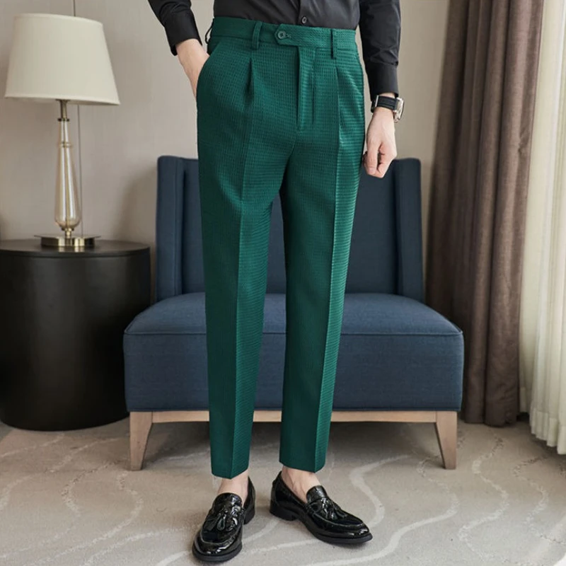 Solid Color Slim Fit Men's Suits Pants Luxury High Quality Classic Designer Clothes Korean Reviews Many Style Male Suit Trousers
Solid Color Slim Fit Men's Suits Pants Luxury High Quality Classic Designer Clothes Korean Reviews Many Style Male Suit Trousers