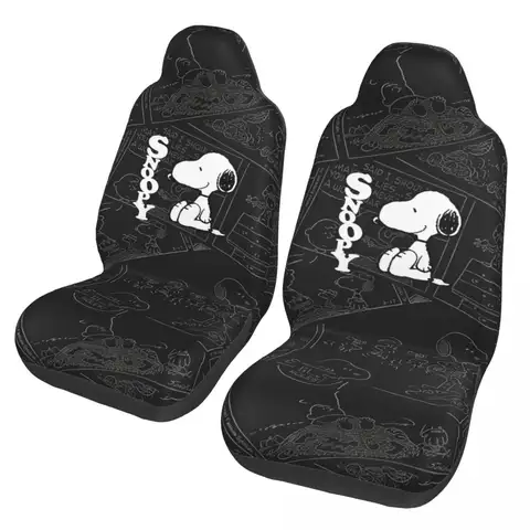 Snoopys Cartoon Dog Automotive Seat Covers for Cars Suv And Truck Car Seat Covers Universal Fit for Front Seats Set of 2