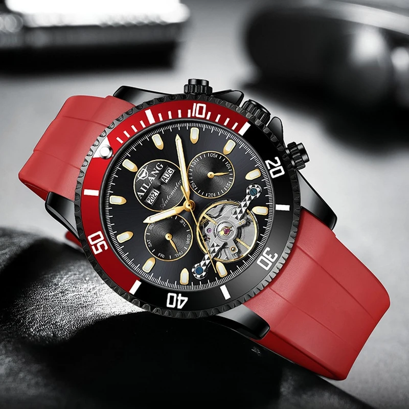 Fashion Mechanical Watches for Men Sports Silicone Strap Waterproof Luminous Hands Luxury Tourbillon Watches Mens
Fashion Mechanical Watches for Men Sports Silicone Strap Waterproof Luminous Hands Luxury Tourbillon Watches Mens