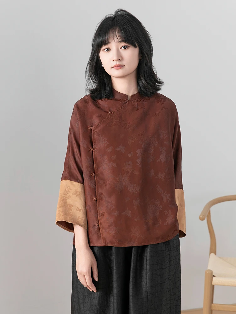 Silk Floral Embroidery Women's irt Chinese Sle Red Lotus Color Summer Top Faionable Traditional National Trend
Silk Floral Embroidery Women's irt Chinese Sle Red Lotus Color Summer Top Faionable Traditional National Trend