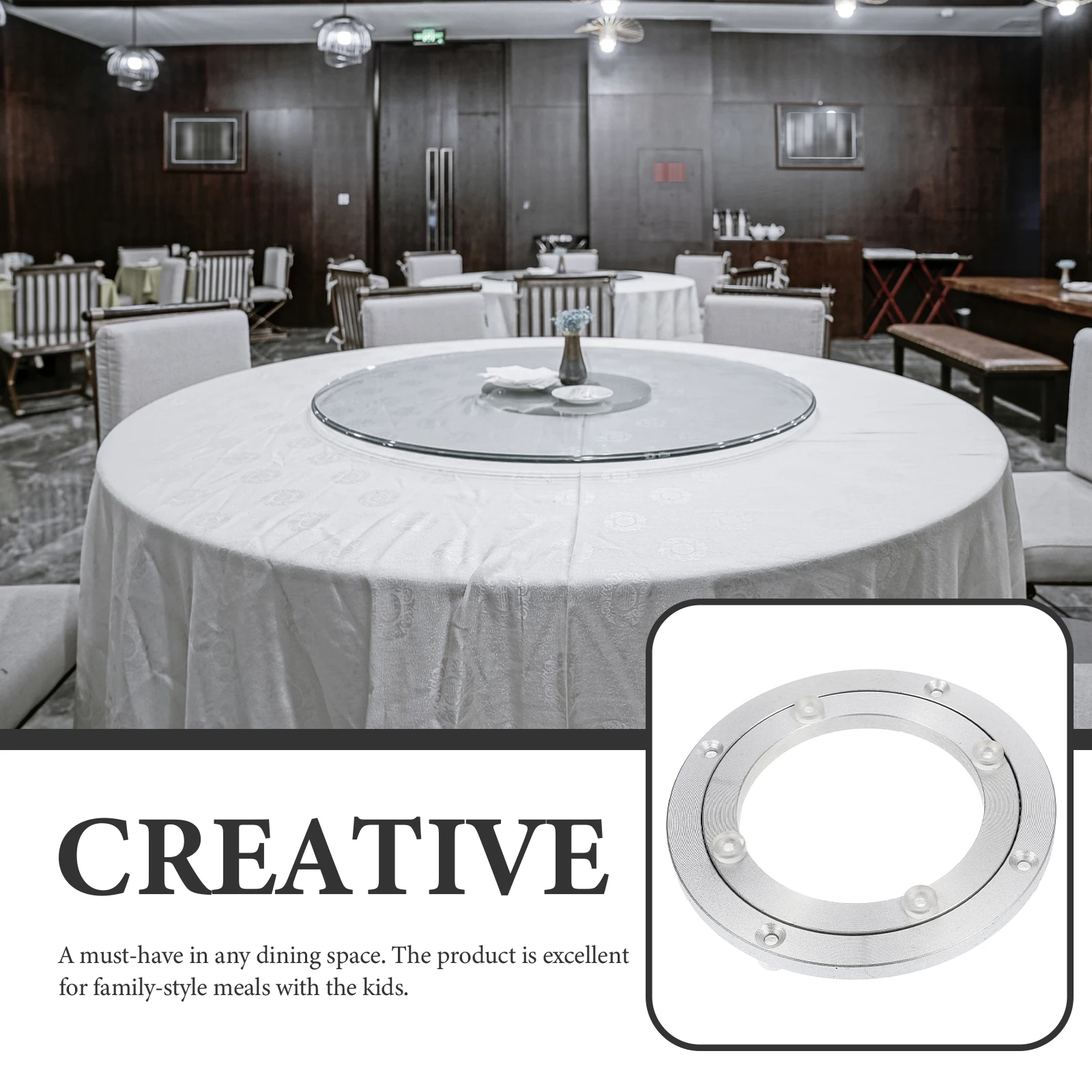 Aluminum Alloy Round Turntable Heavy Duty Table Swivel Plate for Dining Room Household Restaurant Use Smooth Rotating Bearing
Aluminum Alloy Round Turntable Heavy Duty Table Swivel Plate for Dining Room Household Restaurant Use Smooth Rotating Bearing