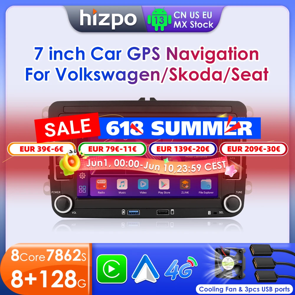 Hizpo Car Radio for VW POLO GOLF 5 6 Plus PASSAT B6 JETTA TIGUAN TOURAN SHARAN SCIROCCO CADDY Seat Carplay Audio Stereo GPS DSP
Hizpo Car Radio for VW POLO GOLF 5 6 Plus PASSAT B6 JETTA TIGUAN TOURAN SHARAN SCIROCCO CADDY Seat Carplay Audio Stereo GPS DSP