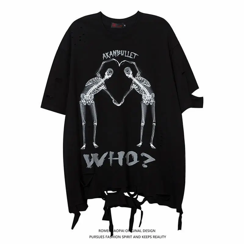 Summer Chic Skulls Printing Pure Cotton Y2K T-Shirt Women Loose Casual O-neck Thin Short Sleeve Hole Tops
Summer Chic Skulls Printing Pure Cotton Y2K T-Shirt Women Loose Casual O-neck Thin Short Sleeve Hole Tops