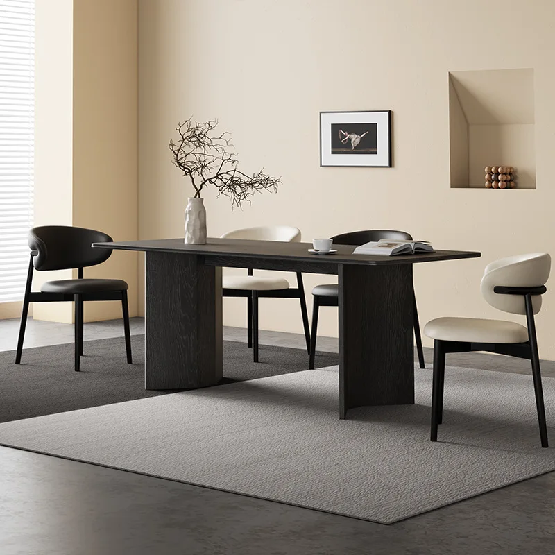 Retro black slate dining table and chairs, small apartment modern simple French wabi-sabi style rectangular solid wood dining ta
Retro black slate dining table and chairs, small apartment modern simple French wabi-sabi style rectangular solid wood dining ta