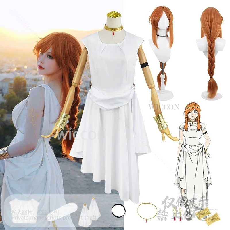 Anime Frieren: Beyond Journey's Cosplay End Costume Flamme White Dress Wigs Female Necklace Halloween Roleplay Party Customized
Anime Frieren: Beyond Journey's Cosplay End Costume Flamme White Dress Wigs Female Necklace Halloween Roleplay Party Customized