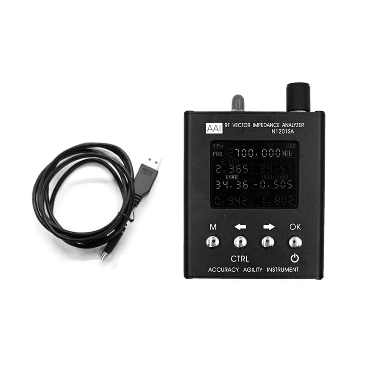 N1201SA 140MHz - 2.7GHz UV RF Vector Impedance ANT SWR Antenna Analyzer Meter Tester Resistance/Impedance/SWR
N1201SA 140MHz - 2.7GHz UV RF Vector Impedance ANT SWR Antenna Analyzer Meter Tester Resistance/Impedance/SWR