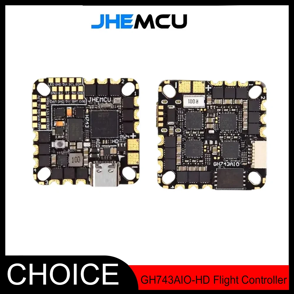 JHEMCU GH743AIO-HD Flight Controller – ICM42688, AM32 40A/50A 4in1 ESC, 3-6S for FPV Freestyle Drones
JHEMCU GH743AIO-HD Flight Controller – ICM42688, AM32 40A/50A 4in1 ESC, 3-6S for FPV Freestyle Drones