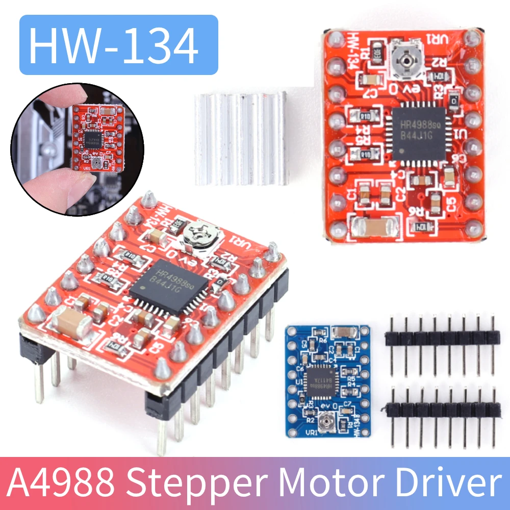 A4988 Stepper Motor Driver with Heat Sink Stepper Driver Boards 5 Stepper Resolutions Comprehensive Protection for Arduino
A4988 Stepper Motor Driver with Heat Sink Stepper Driver Boards 5 Stepper Resolutions Comprehensive Protection for Arduino