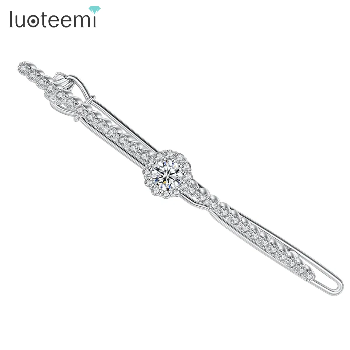 LUOTEEMI Classic Clear AAA Cubic Zirconia Hair Barrette for Women Bridal Wedding Hair Accessories Hairpin Fashion Jewelry Gifts
LUOTEEMI Classic Clear AAA Cubic Zirconia Hair Barrette for Women Bridal Wedding Hair Accessories Hairpin Fashion Jewelry Gifts