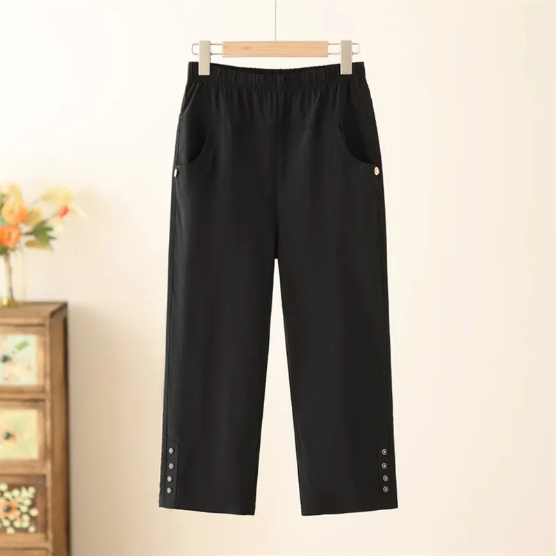 Summer Thin Cotton High Waist Pants for Women Loose Elastic Waist Casual Seven-Foot Pants andma Old Lady Trousers
Summer Thin Cotton High Waist Pants for Women Loose Elastic Waist Casual Seven-Foot Pants andma Old Lady Trousers