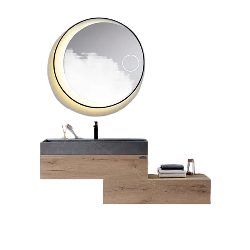 modern style bathroom vanity cabinets with wood veneer with grey cement Basin and bathroom basin cabinet vanity
modern style bathroom vanity cabinets with wood veneer with grey cement Basin and bathroom basin cabinet vanity