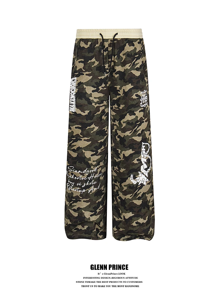 Мужские повседневные брюки American Sle с камуфляжным принтом и надписями, прямые, свободные, широкие, в уличном стиле
Мужские повседневные брюки American Sle с камуфляжным принтом и надписями, прямые, свободные, широкие, в уличном стиле