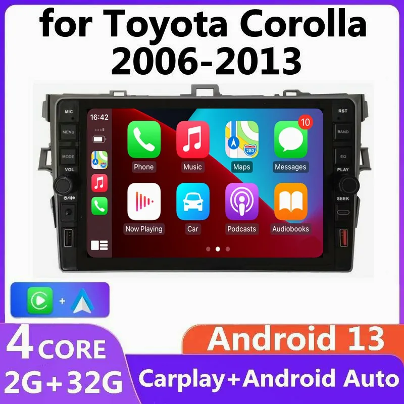 Android 13 Carplay 2din Car Radio For Toyota Corolla E140/150 2007 2008 2009 2010 2011 2012 2013 4G GPS Multimedia Player Stereo
Android 13 Carplay 2din Car Radio For Toyota Corolla E140/150 2007 2008 2009 2010 2011 2012 2013 4G GPS Multimedia Player Stereo