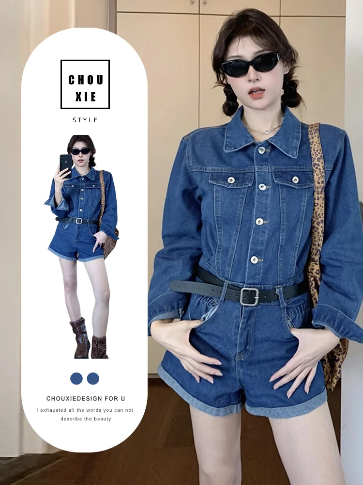 High Waist Wide Leg Jumpsuit Women's Denim Overalls Casual Sle Frayed Hem ort Length Jeans Overall Pants for Ladies
High Waist Wide Leg Jumpsuit Women's Denim Overalls Casual Sle Frayed Hem ort Length Jeans Overall Pants for Ladies