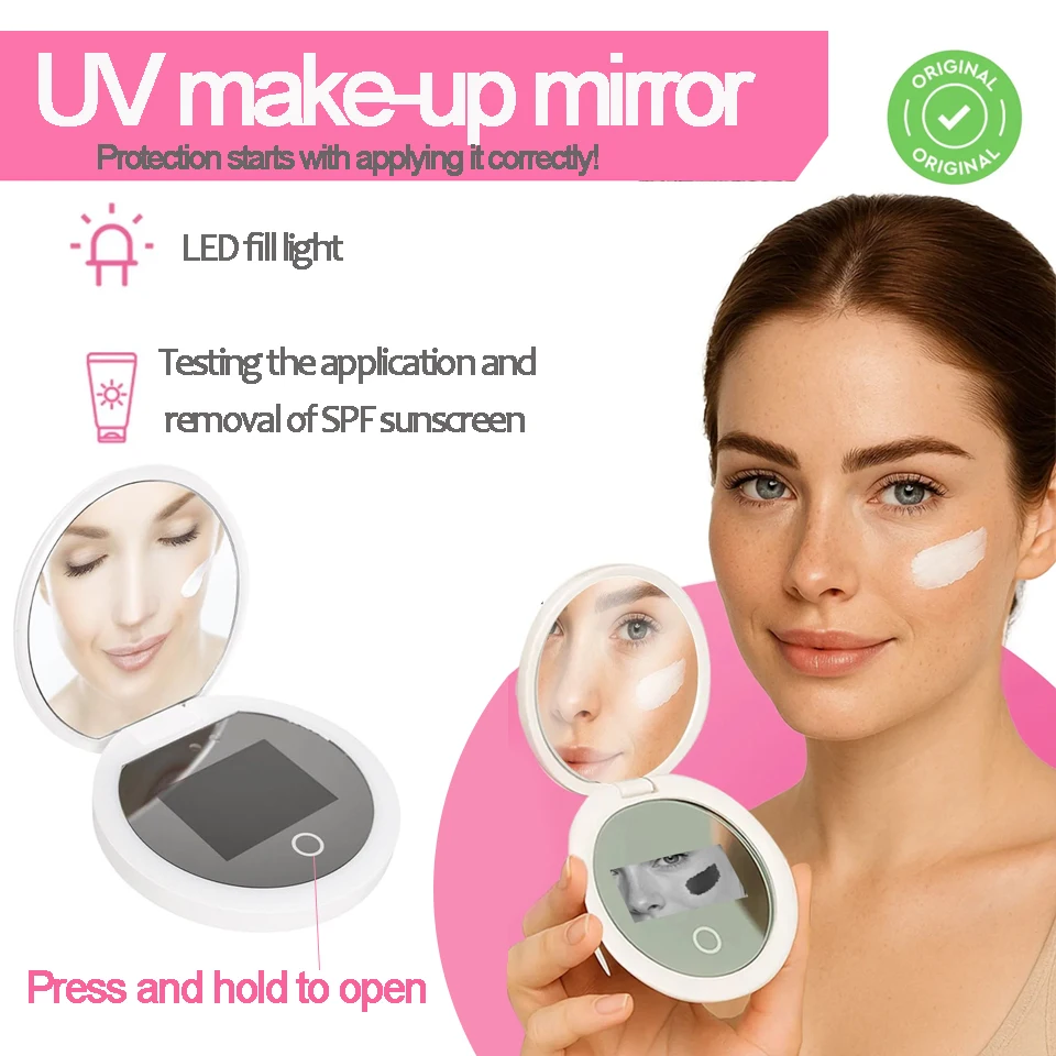 UV Smart Sun Protection Make-up Mirror, Sun Protection and Make-up Removal Detection Mirror, UV Mirror, Sun Protection Test,
UV Smart Sun Protection Make-up Mirror, Sun Protection and Make-up Removal Detection Mirror, UV Mirror, Sun Protection Test,