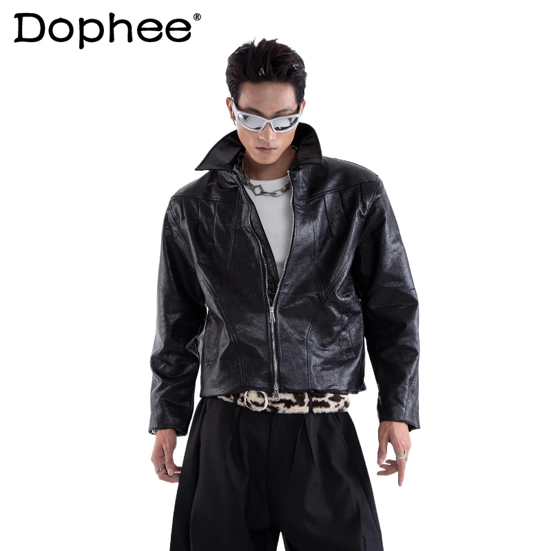 Модные куртки из искусственной кожи с воротником-стойкой на молнии, осень 2024, новые высококачественные шикарные пальто, глянцевые мотоциклетные куртки из искусственной кожи
Модные куртки из искусственной кожи с воротником-стойкой на молнии, осень 2024, новые высококачественные шикарные пальто, глянцевые мотоциклетные куртки из искусственной кожи