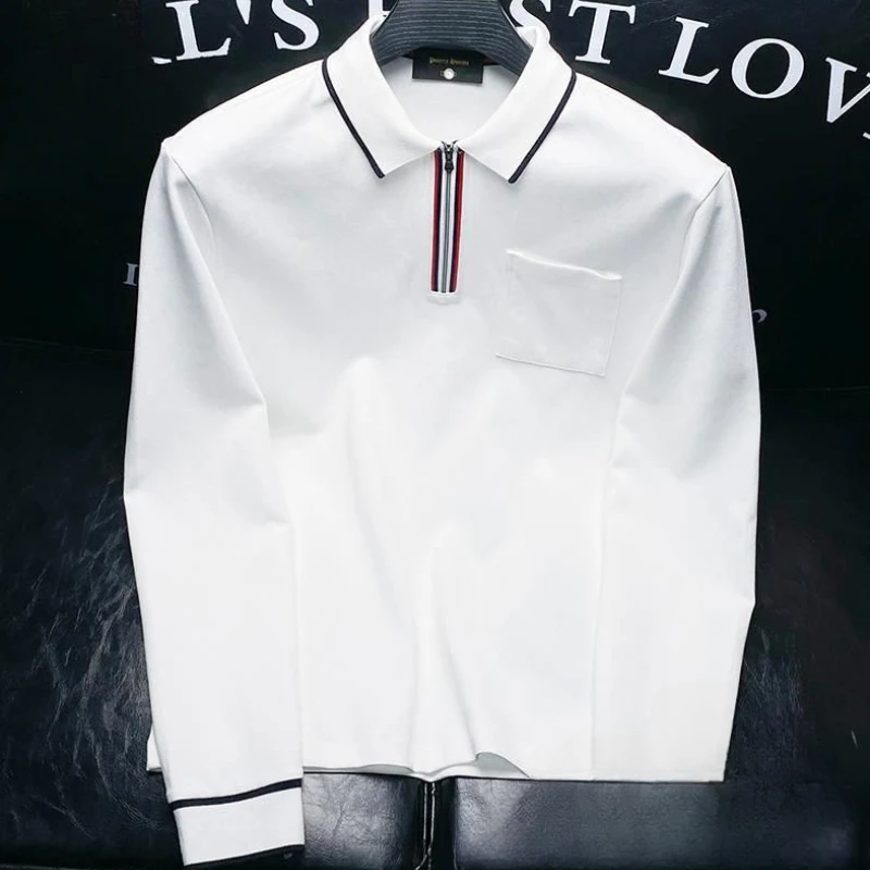 Man Sweatshirt Winter Polo T Shirt for Men White High Quality Pullovers Full Sleeve Elegant Korean Luxury Tops Long Elasticity
Man Sweatshirt Winter Polo T Shirt for Men White High Quality Pullovers Full Sleeve Elegant Korean Luxury Tops Long Elasticity