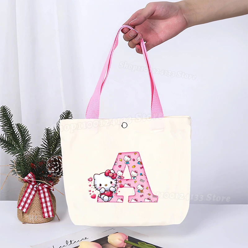 Cute Kitty Girl's Travel Canvas Tote Case Sanrio Anime Print Female Shopping Hand Bag Fashion Women Office Portable Kawaii Pouch
Cute Kitty Girl's Travel Canvas Tote Case Sanrio Anime Print Female Shopping Hand Bag Fashion Women Office Portable Kawaii Pouch