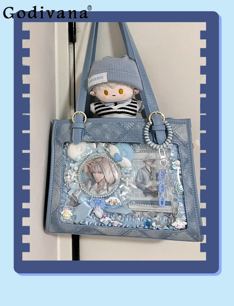 2D Japanese Original Lolita Pain Bag Large Capacity Versatile Commuting Retro Denim Single Shoulder Crossbody Bag for Women
2D Japanese Original Lolita Pain Bag Large Capacity Versatile Commuting Retro Denim Single Shoulder Crossbody Bag for Women