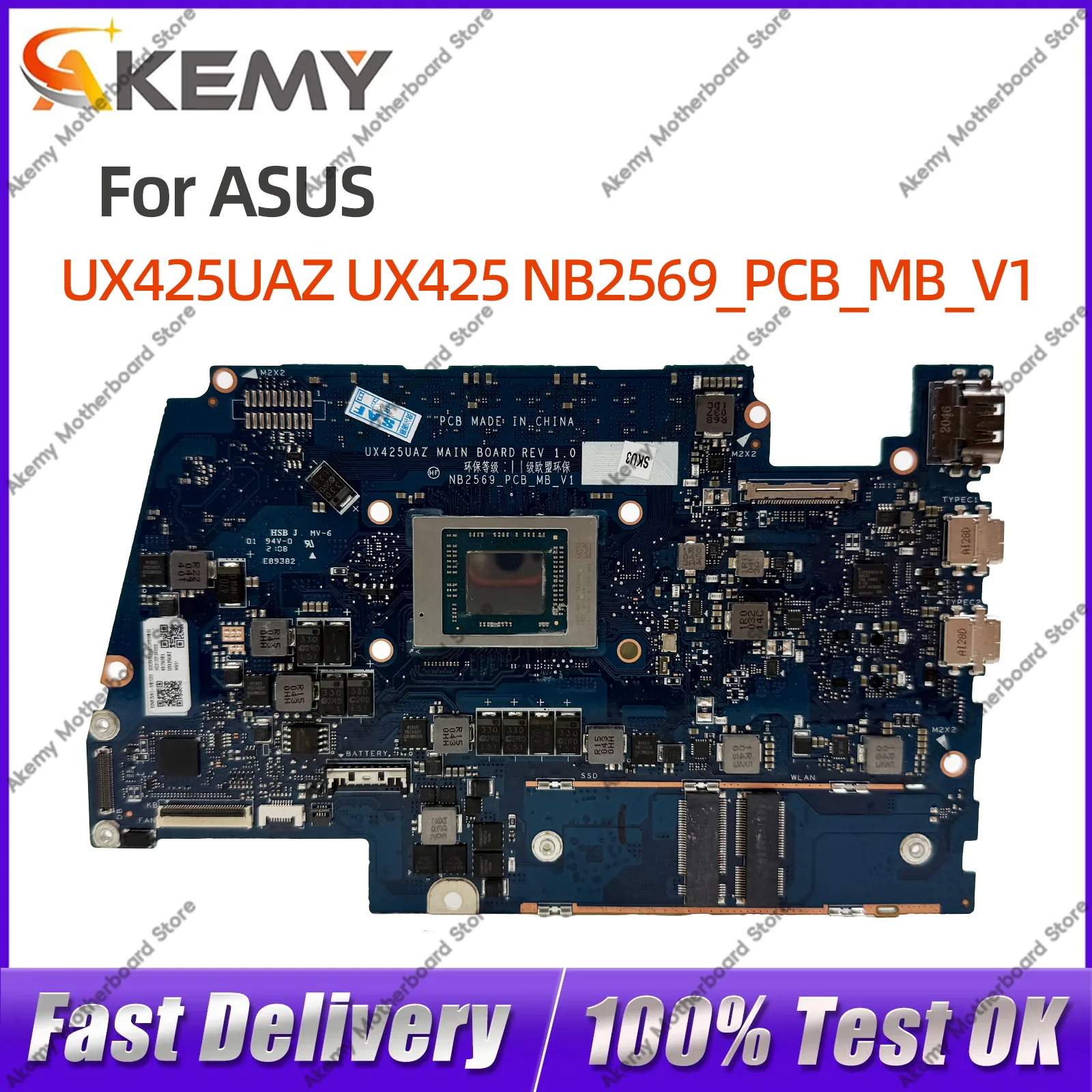 For ASUS Zenbook UX425UAZ Notebook Motherboard UX425 NB2569_PCB_MB_V1 R5 R7 CPU CPU 8G RAM 100% Tested
For ASUS Zenbook UX425UAZ Notebook Motherboard UX425 NB2569_PCB_MB_V1 R5 R7 CPU CPU 8G RAM 100% Tested