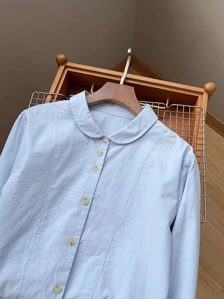 Loose Blue irt Women's Simple Match Doll Collar Spring 2025 Faion Retro Sle Long Sve Button up Base Layer Top
Loose Blue irt Women's Simple Match Doll Collar Spring 2025 Faion Retro Sle Long Sve Button up Base Layer Top