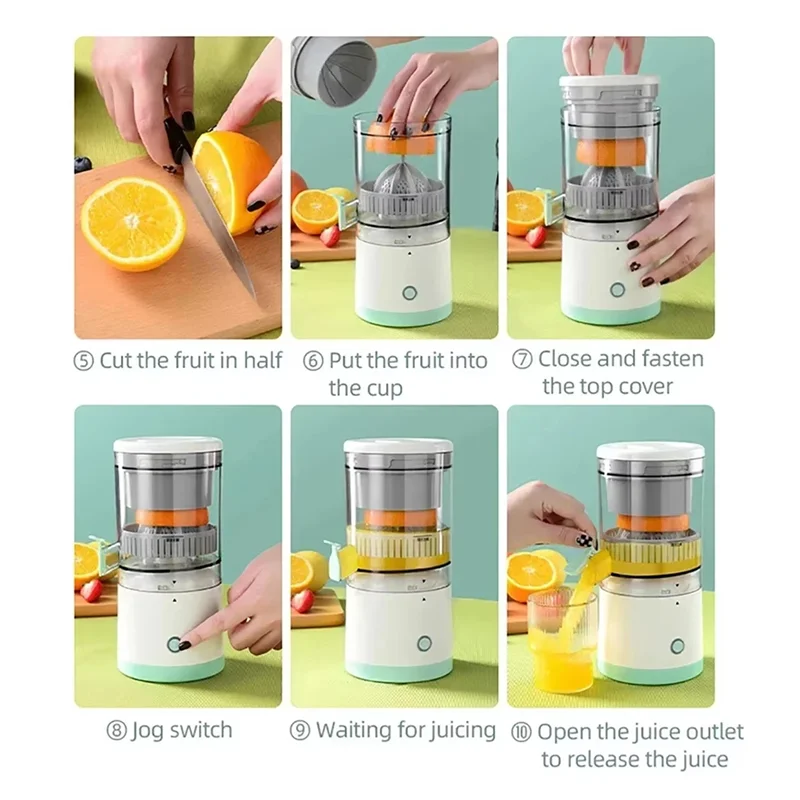 Well Made-USB Rechargeable Electric Juicer- Portable Citrus Orange Lemon Squeezer With Juice Separator Kitchen Fruit Blender
Well Made-USB Rechargeable Electric Juicer- Portable Citrus Orange Lemon Squeezer With Juice Separator Kitchen Fruit Blender