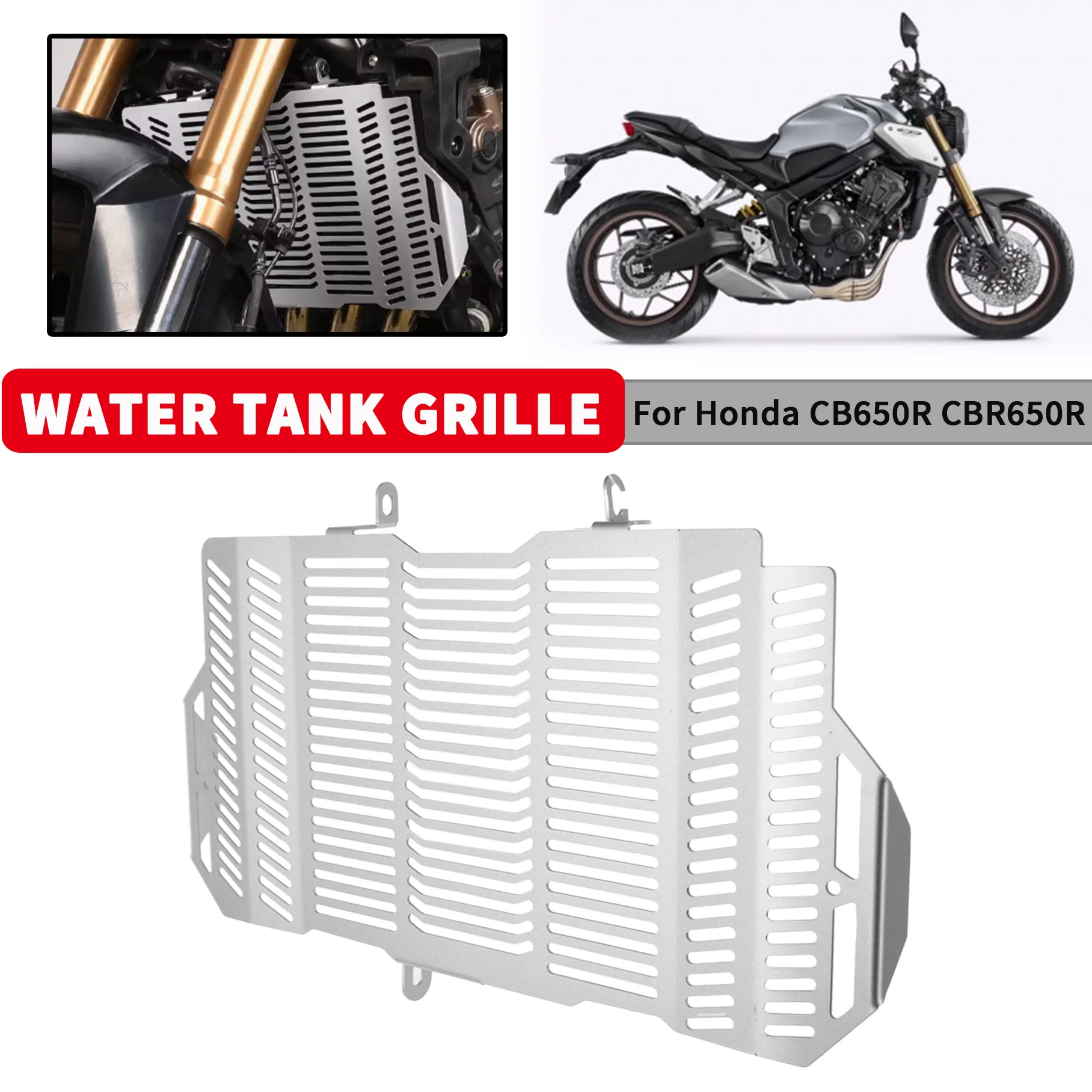 Motorcycle Water Tank Protective Grille Shield Stainless Steel Radiator Cover For Honda CB 650R CBR 650R CB CBR 650 R 2019-2021
Motorcycle Water Tank Protective Grille Shield Stainless Steel Radiator Cover For Honda CB 650R CBR 650R CB CBR 650 R 2019-2021