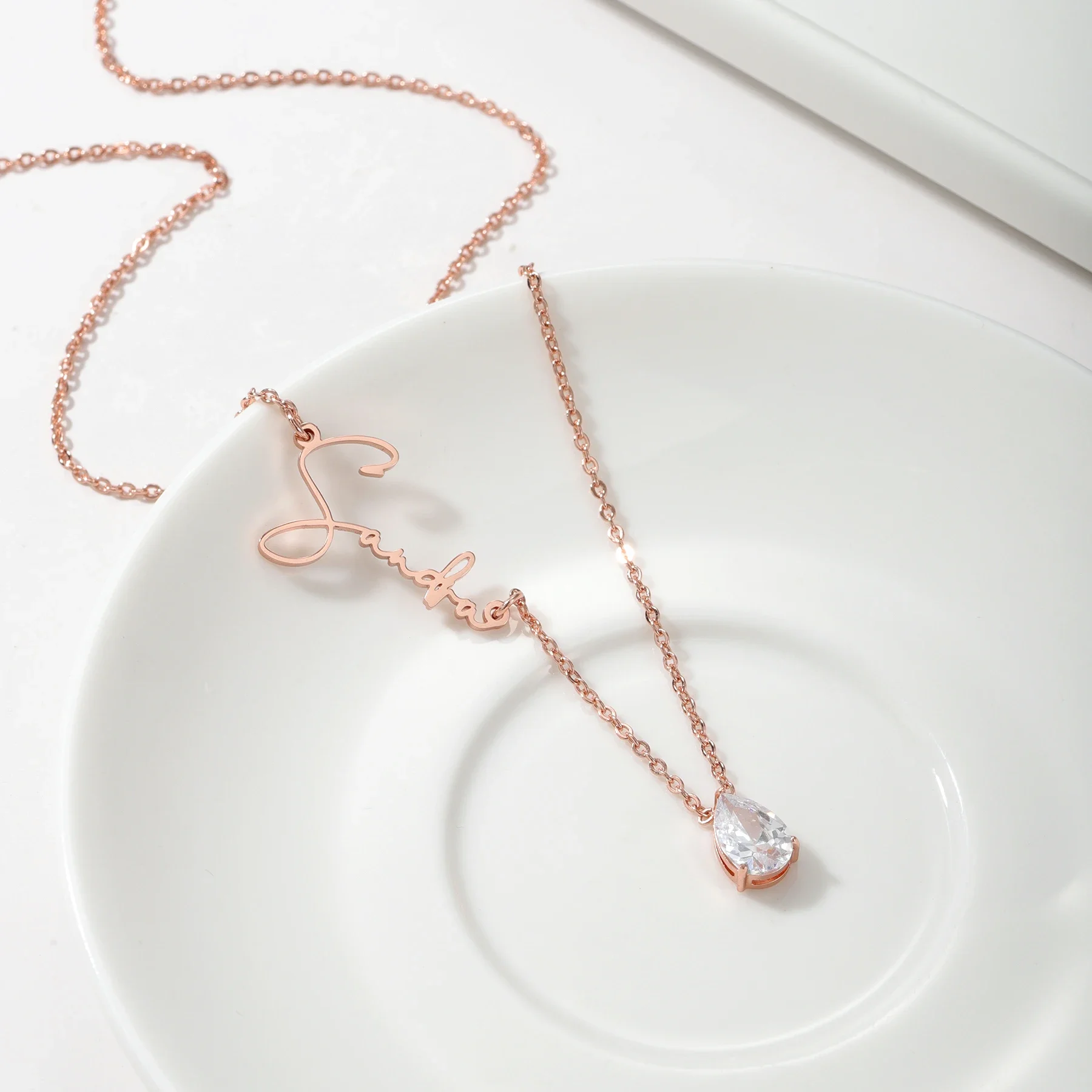 Personalized Teardrop Zirconia Pendant Birthstone Name Necklace Customized Stainless Steel Name Ladies Pendant Gift For Her
Personalized Teardrop Zirconia Pendant Birthstone Name Necklace Customized Stainless Steel Name Ladies Pendant Gift For Her