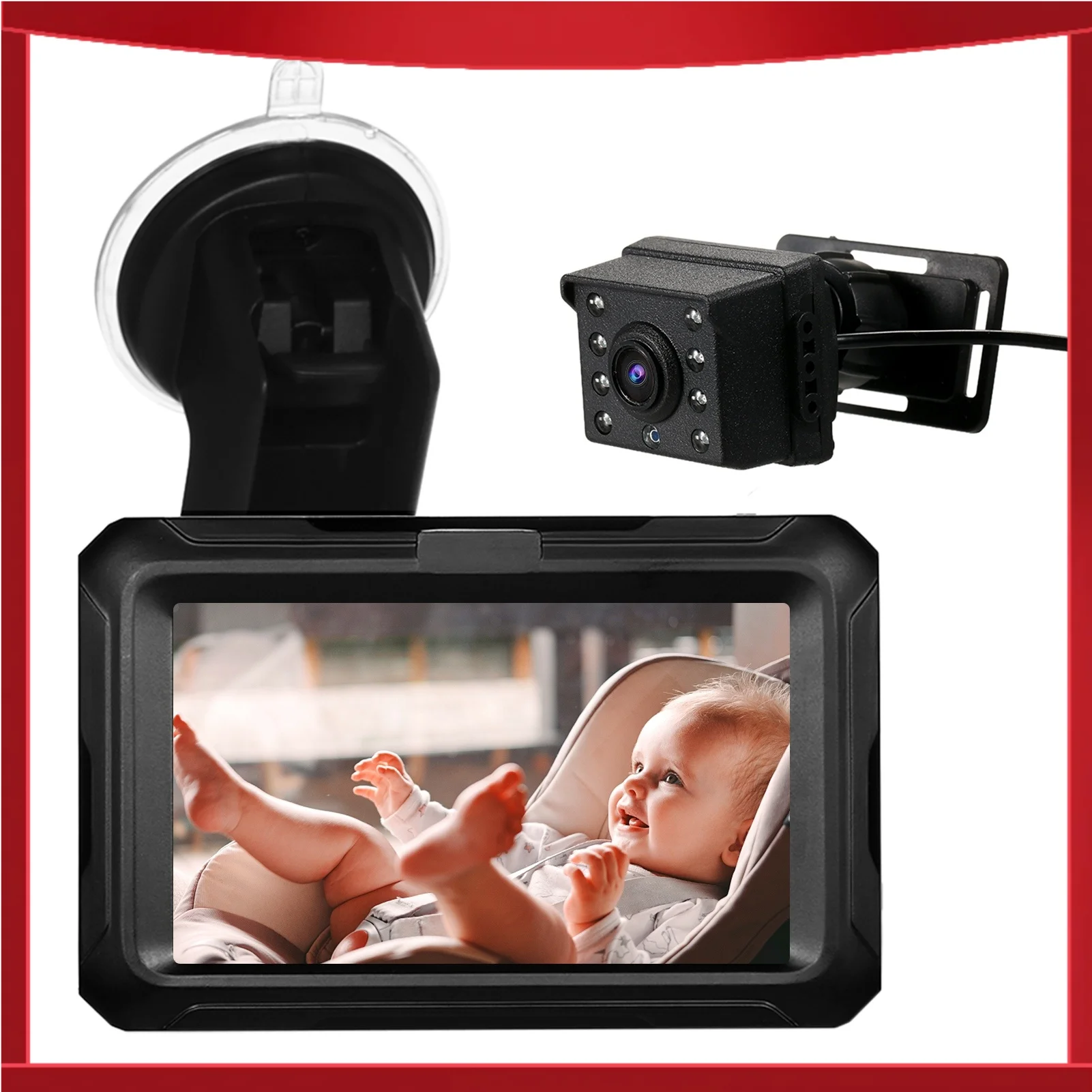Adjustable Wide View Angle Rear View Monitor 4.3'' IPS Screen Baby Car Mirror for Infants Kids Pets Night Vision Function
Adjustable Wide View Angle Rear View Monitor 4.3'' IPS Screen Baby Car Mirror for Infants Kids Pets Night Vision Function