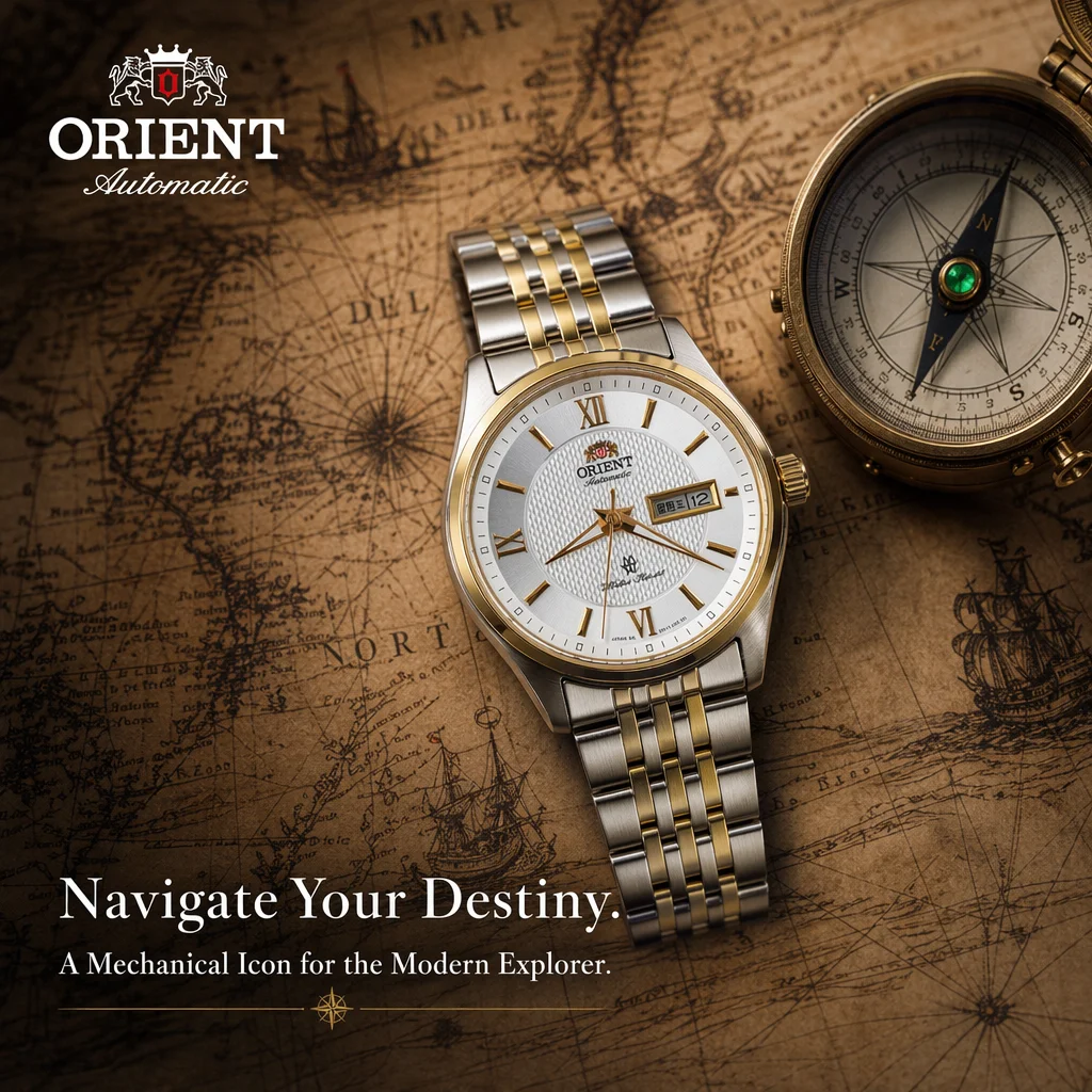 ORIENT Dual Day Date Automatic Mechanical Watch Roman Numerals Dial Stainless Steel Bracelet Luxury Business Dress Wristwatch
ORIENT Dual Day Date Automatic Mechanical Watch Roman Numerals Dial Stainless Steel Bracelet Luxury Business Dress Wristwatch