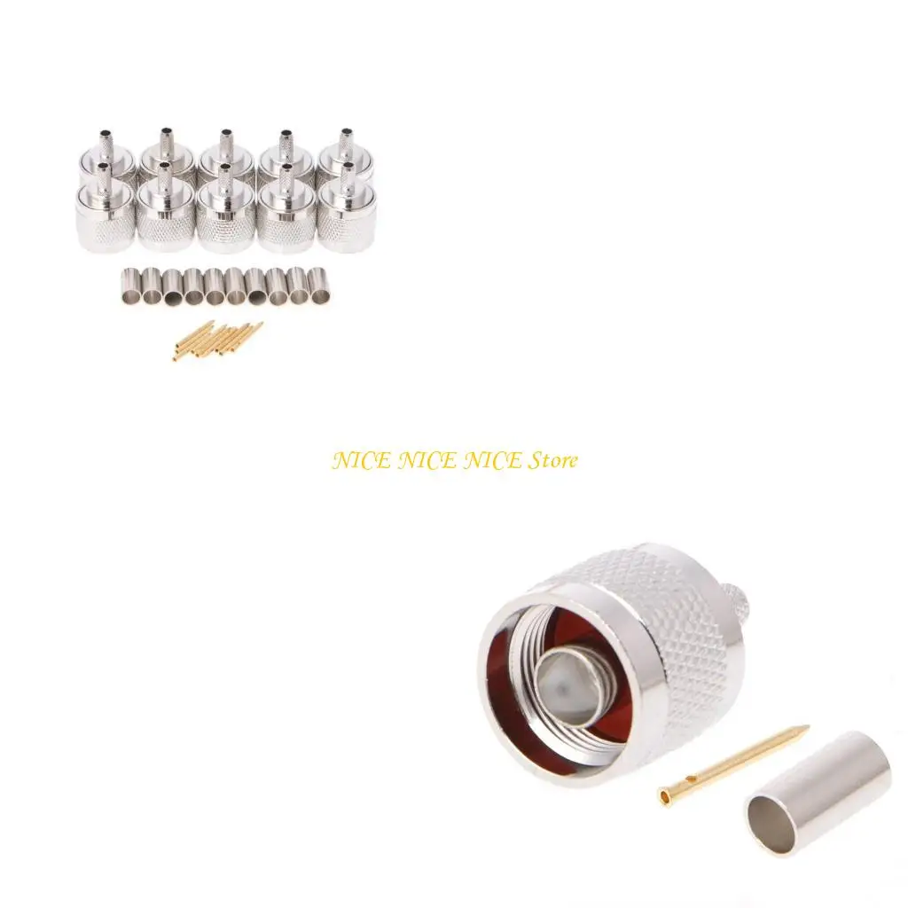 10Pcs N Male Plug Crimp RG58 RG142 LMR195 RG400 Coaxial Cable Straight Connector
10Pcs N Male Plug Crimp RG58 RG142 LMR195 RG400 Coaxial Cable Straight Connector