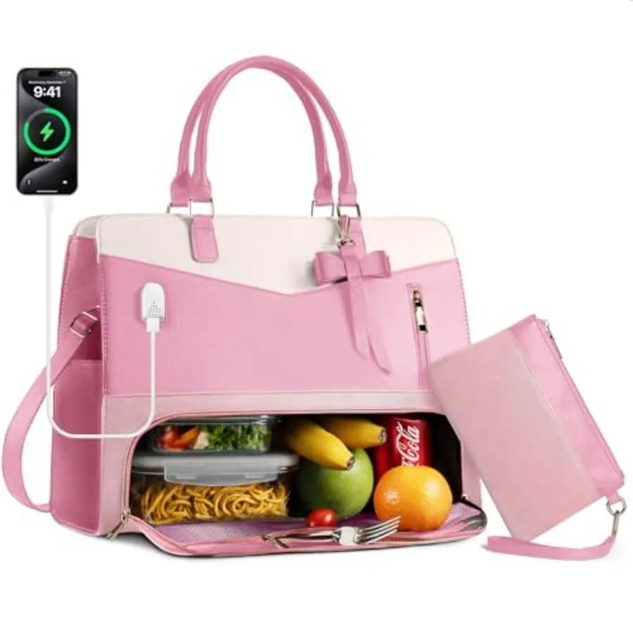 Lunch Tote Bag for Women 2 in 1 Laptop Work Bag with Lunch Insulated Compartment and Purse Combo Leather Crossbody Bag
Lunch Tote Bag for Women 2 in 1 Laptop Work Bag with Lunch Insulated Compartment and Purse Combo Leather Crossbody Bag