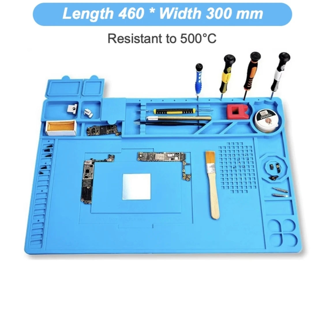 Magnetic Mat Silicone Work Mat Soldering Station Mat Heat Resistant 932°F Anti-Static for Electronic Phone Laptop Watch Repair
Magnetic Mat Silicone Work Mat Soldering Station Mat Heat Resistant 932°F Anti-Static for Electronic Phone Laptop Watch Repair