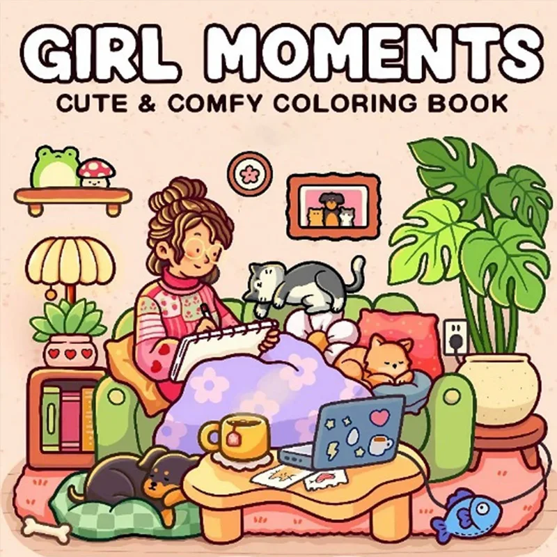 Adult And Teens Relaxing Coloring Books Arts Beginners Handicraft DIY Drawing Book Girl Moments Bold Easy-to-follow Patterns 
Adult And Teens Relaxing Coloring Books Arts Beginners Handicraft DIY Drawing Book Girl Moments Bold Easy-to-follow Patterns