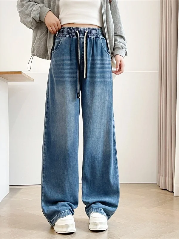 Loose Wide Leg Jeans High Waist Straight Cut Drawstring Design Korean Style Autumn New Women's plus Size Denim Pants Long Tro...
Loose Wide Leg Jeans High Waist Straight Cut Drawstring Design Korean Style Autumn New Women's plus Size Denim Pants Long Tro...