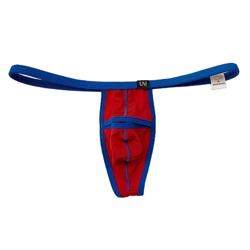 Men Ice Silk Open Front Thong Color Block Uplift Bulge Pouch Low Waist T-Back Underwear W111
Men Ice Silk Open Front Thong Color Block Uplift Bulge Pouch Low Waist T-Back Underwear W111