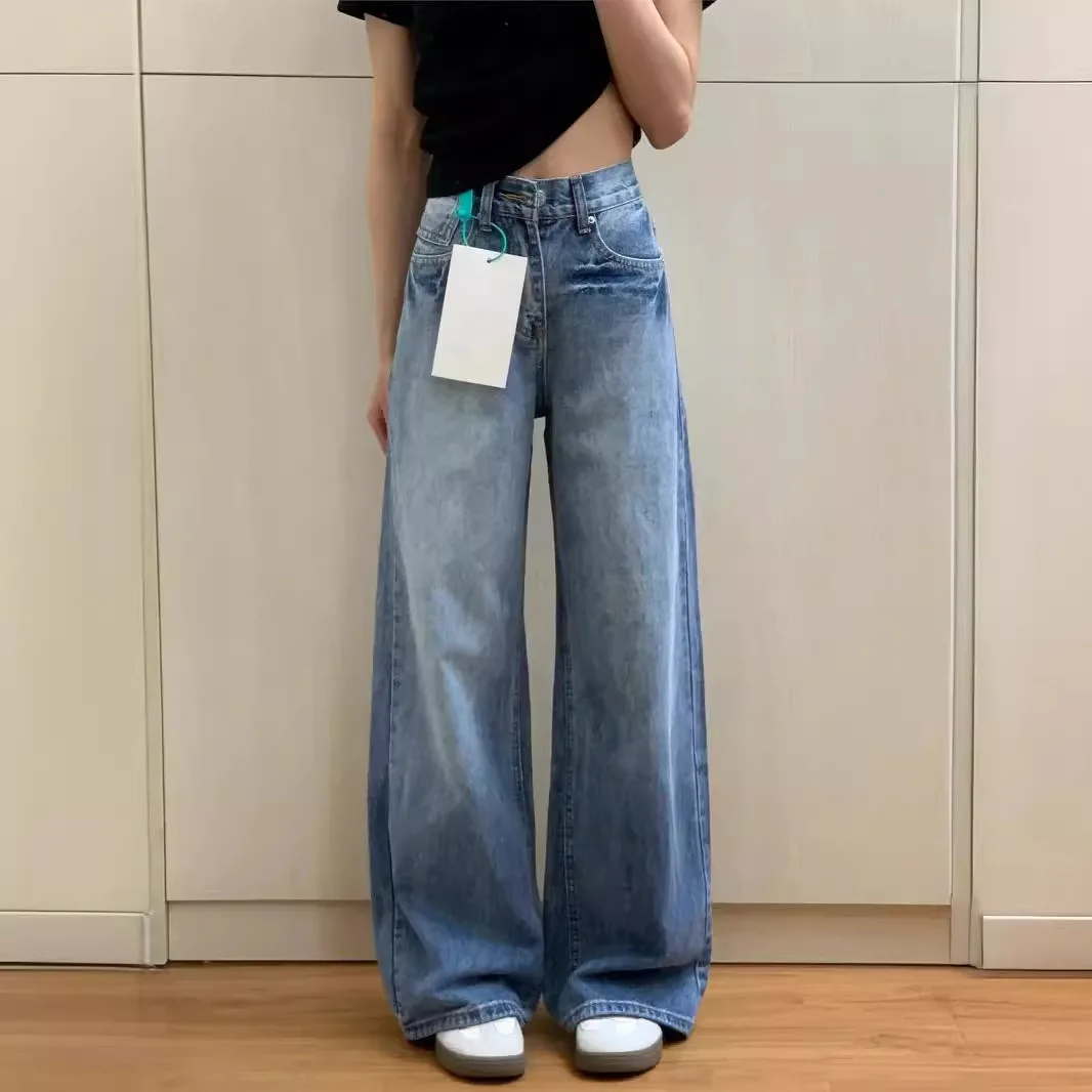 Spring New American High-waisted Floor-length Wide-leg Jeans. Women's Four Seasons Fashion Loose Simple Denim Straight-leg Pants
Spring New American High-waisted Floor-length Wide-leg Jeans. Women's Four Seasons Fashion Loose Simple Denim Straight-leg Pants