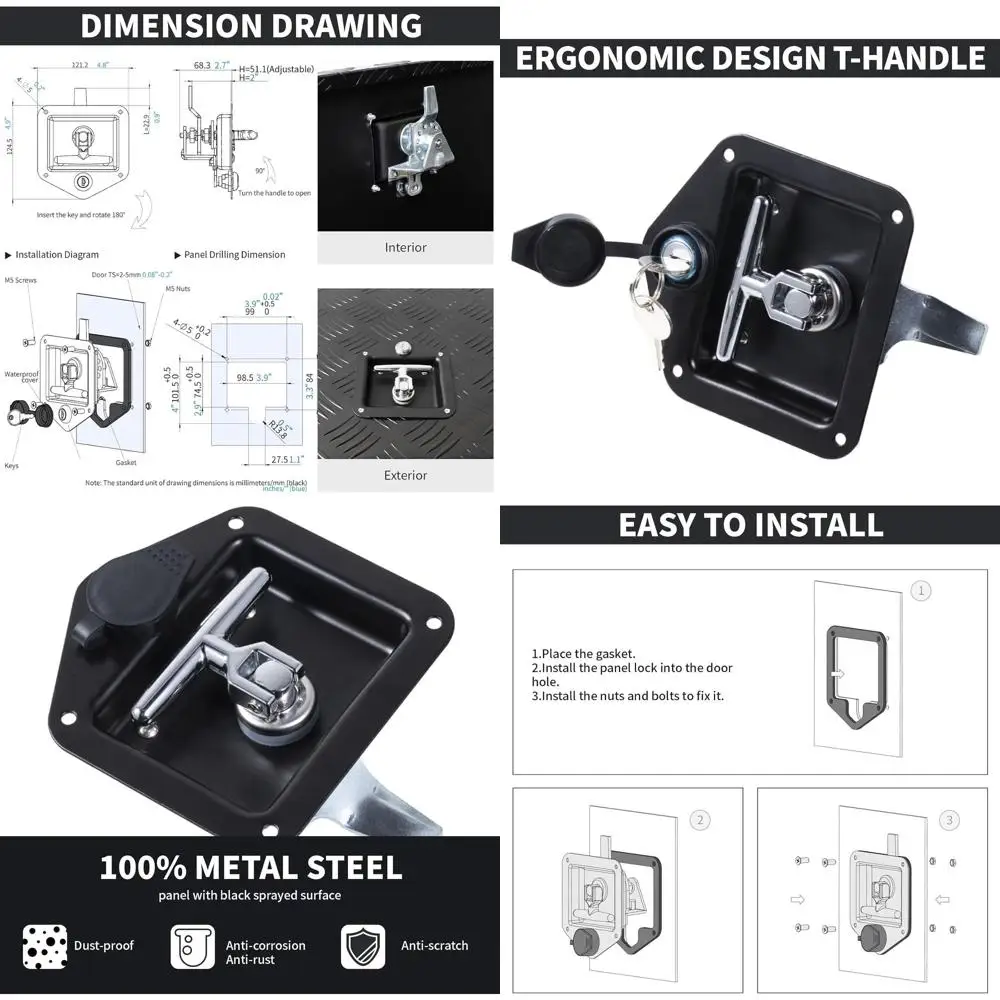Черный ящик для инструментов для грузовика с Т-образной ручкой, сменный комплект, складной замок с ключами, ящик для грузовика, ящик для хранения прицепа, ящик для кемпера, 4,9 дюйма, L
Черный ящик для инструментов для грузовика с Т-образной ручкой, сменный комплект, складной замок с ключами, ящик для грузовика, ящик для хранения прицепа, ящик для кемпера, 4,9 дюйма, L