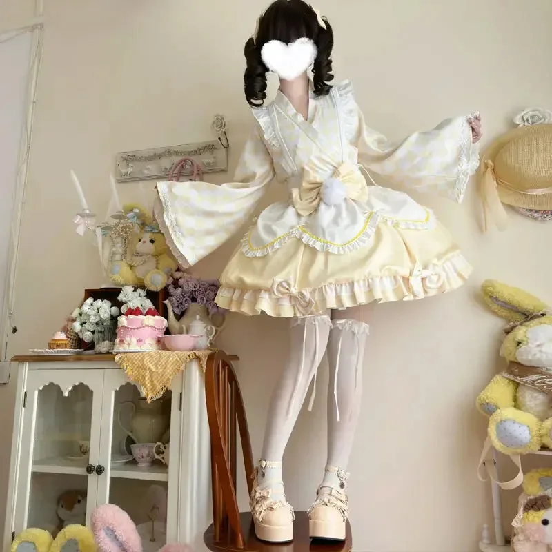 Kawaii Cute Lolita yellow maid dress Japanese sweet women dress role play costume Halloween party cosplay anime kawaii clothing
Kawaii Cute Lolita yellow maid dress Japanese sweet women dress role play costume Halloween party cosplay anime kawaii clothing