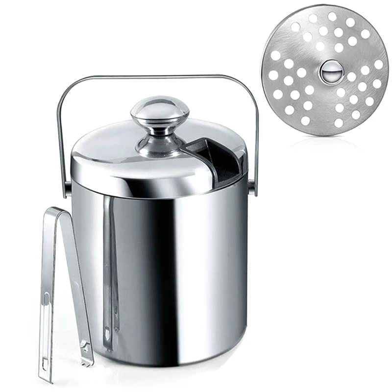 A53Q-Ice Bucket With Lid, Double-Walled Ice Bucket With Lid, Stainless Steel, 1.3 Liter Insulated Ice Bucket
A53Q-Ice Bucket With Lid, Double-Walled Ice Bucket With Lid, Stainless Steel, 1.3 Liter Insulated Ice Bucket