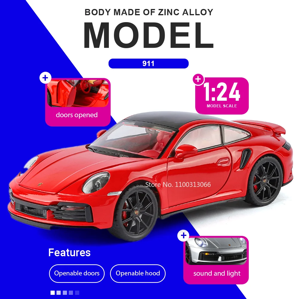 1:24 911 SLR 722S Car Model Diecast Alloy Miniature Toy Sound and Light Doors Opened Front Wheel Steering Models Gift for Friend
1:24 911 SLR 722S Car Model Diecast Alloy Miniature Toy Sound and Light Doors Opened Front Wheel Steering Models Gift for Friend