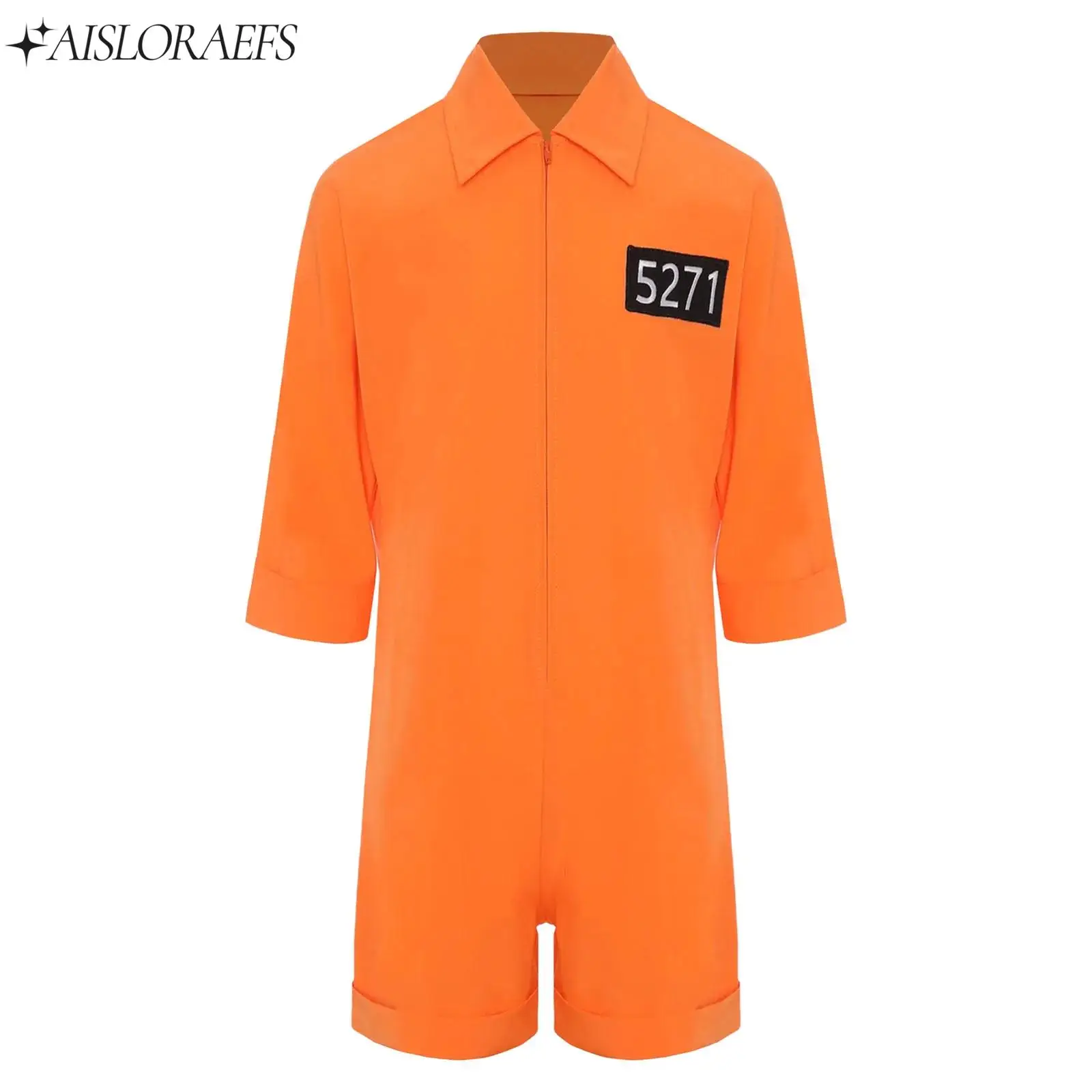 Boys Girls Prisoner Cosplay Costume Halloween Orange Half Sleeve Lapel Collar Closure Number Applique Jumpsuit Leotard Uniform
Boys Girls Prisoner Cosplay Costume Halloween Orange Half Sleeve Lapel Collar Closure Number Applique Jumpsuit Leotard Uniform