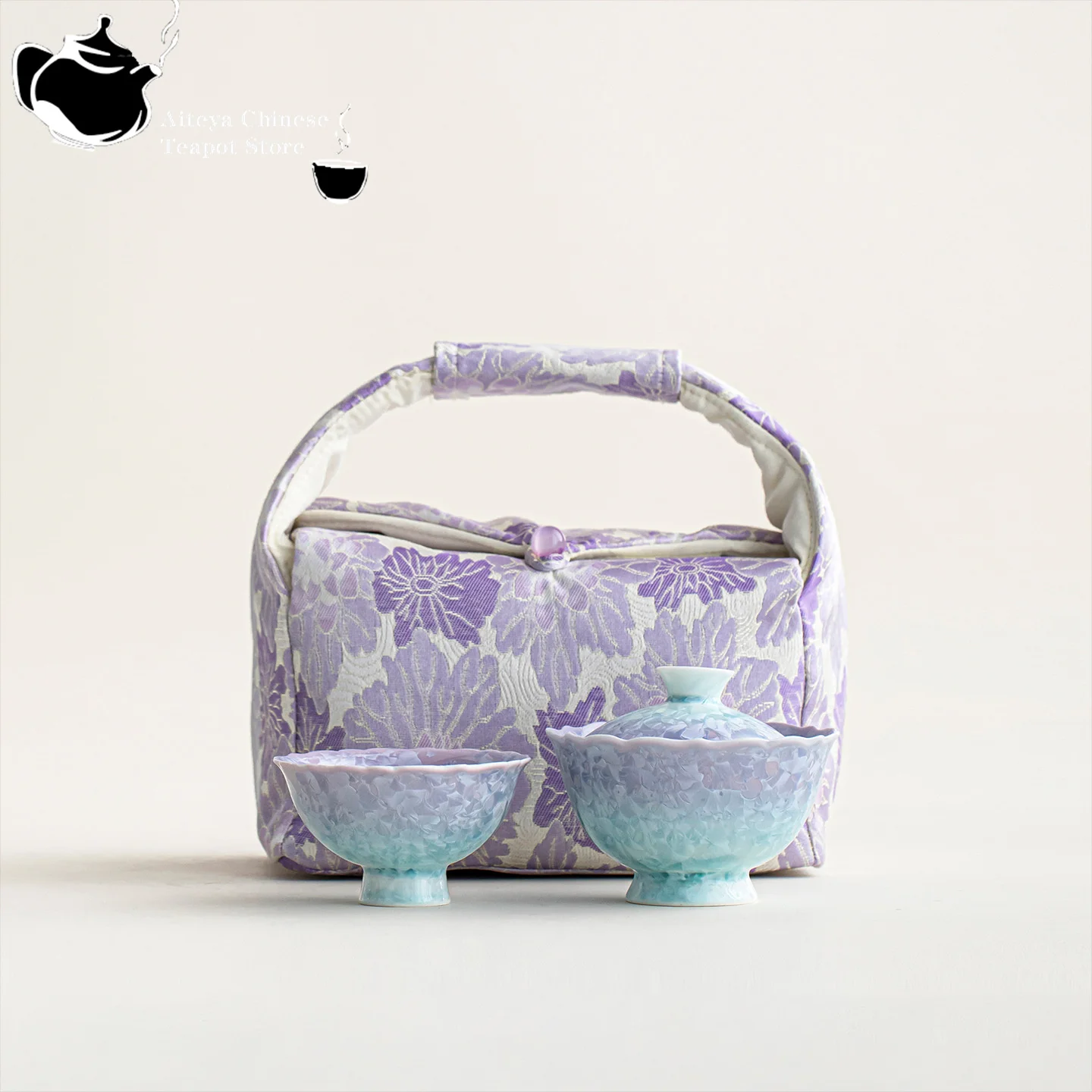 Chinese tea set, crystal glaze, blue purple gradient lid bowl, tea cup, ceramic, one pot, one cup, Kung Fu tea set, travel set
Chinese tea set, crystal glaze, blue purple gradient lid bowl, tea cup, ceramic, one pot, one cup, Kung Fu tea set, travel set